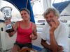 Jean Claude , la mémoire du lieu  et Sonya  skipper suisse fière de son trophée de voile