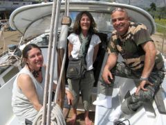 Sur le Xanthos: Katya, Chantal et Michel